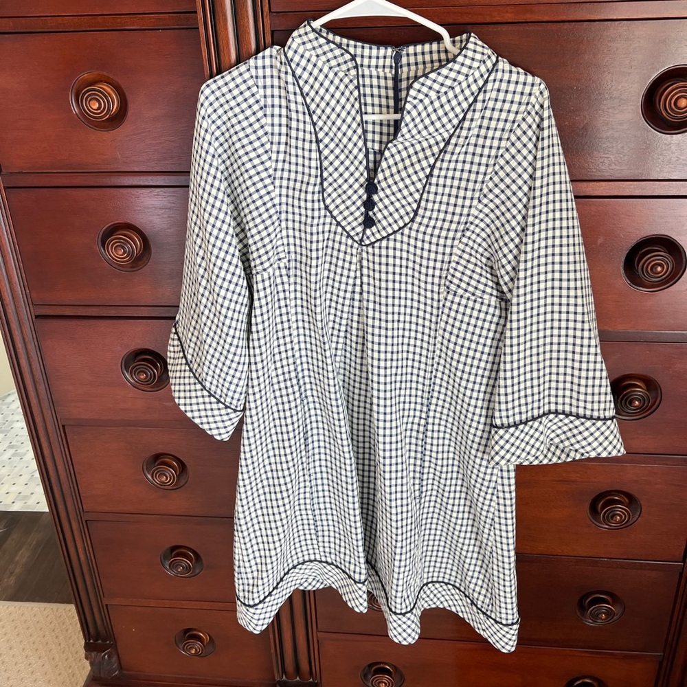 Checkered Tunic with Blue Trim